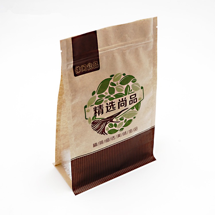 Kraftpaper Packaging Bag with Zipper & Clear Window