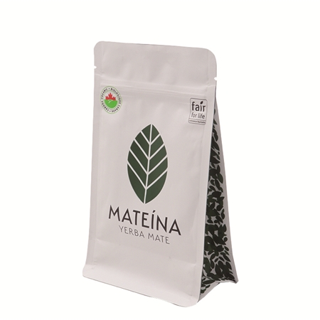 Matte White Flat Bottom Tea Packaging Bag